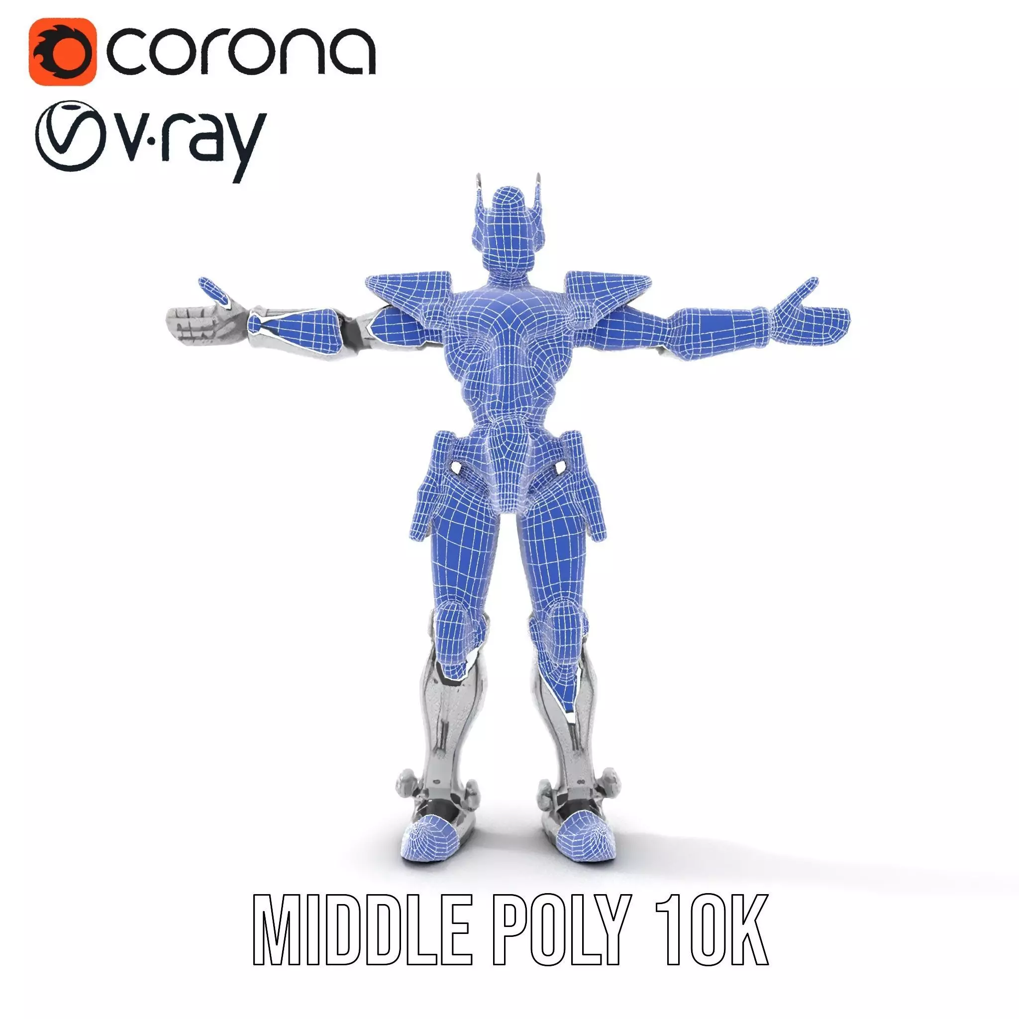 Futuristic Armored Robot model pack Low-poly 3D model_21