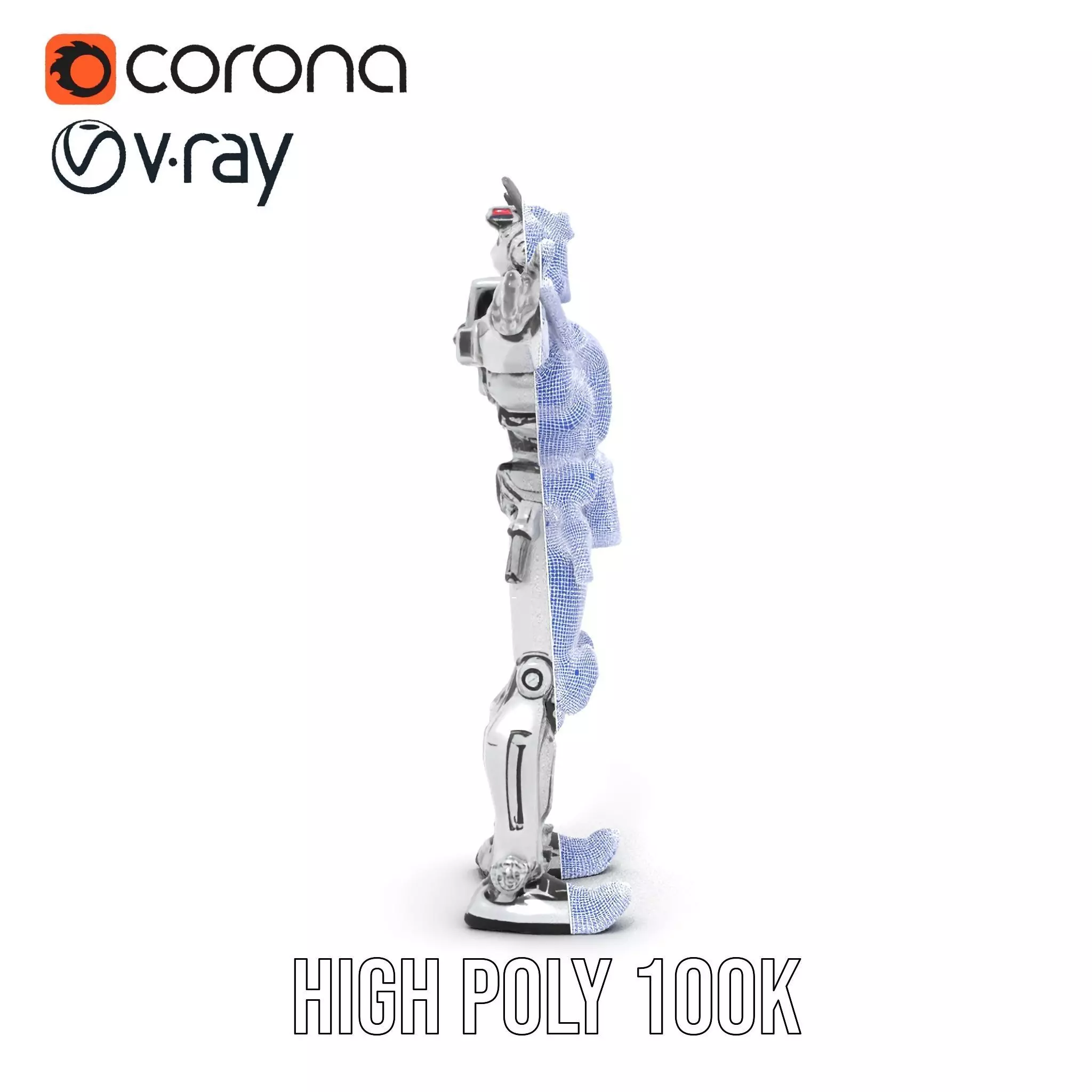 Futuristic Armored Robot model pack Low-poly 3D model_28