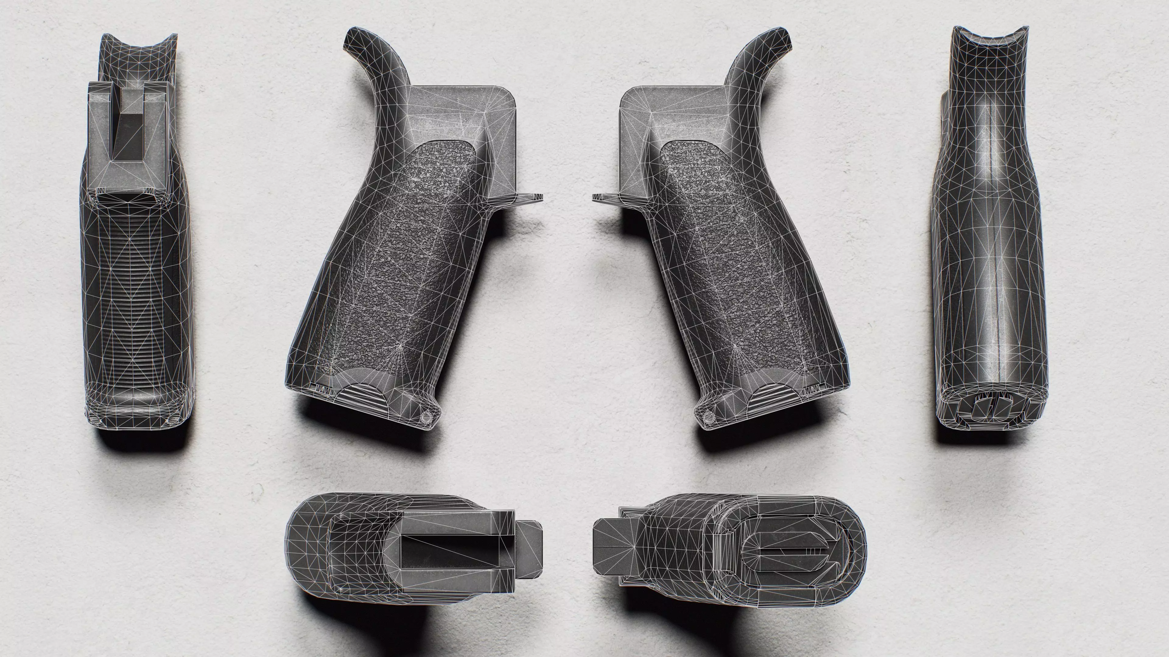 Bravo Company - BCM Grip Mod 3 - Replica Low-poly 3D model_15