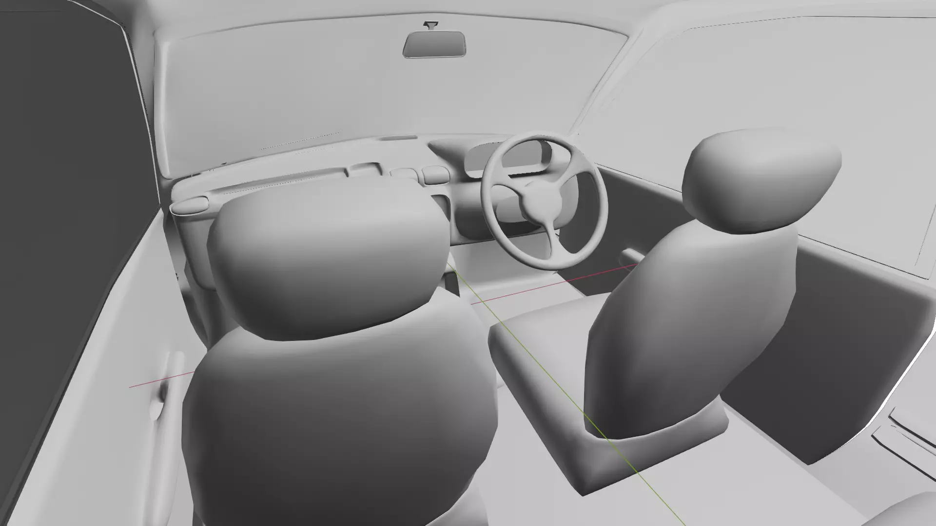 1980s Compact European Hatchback Car Red 3D Model Low-poly 3D model_7