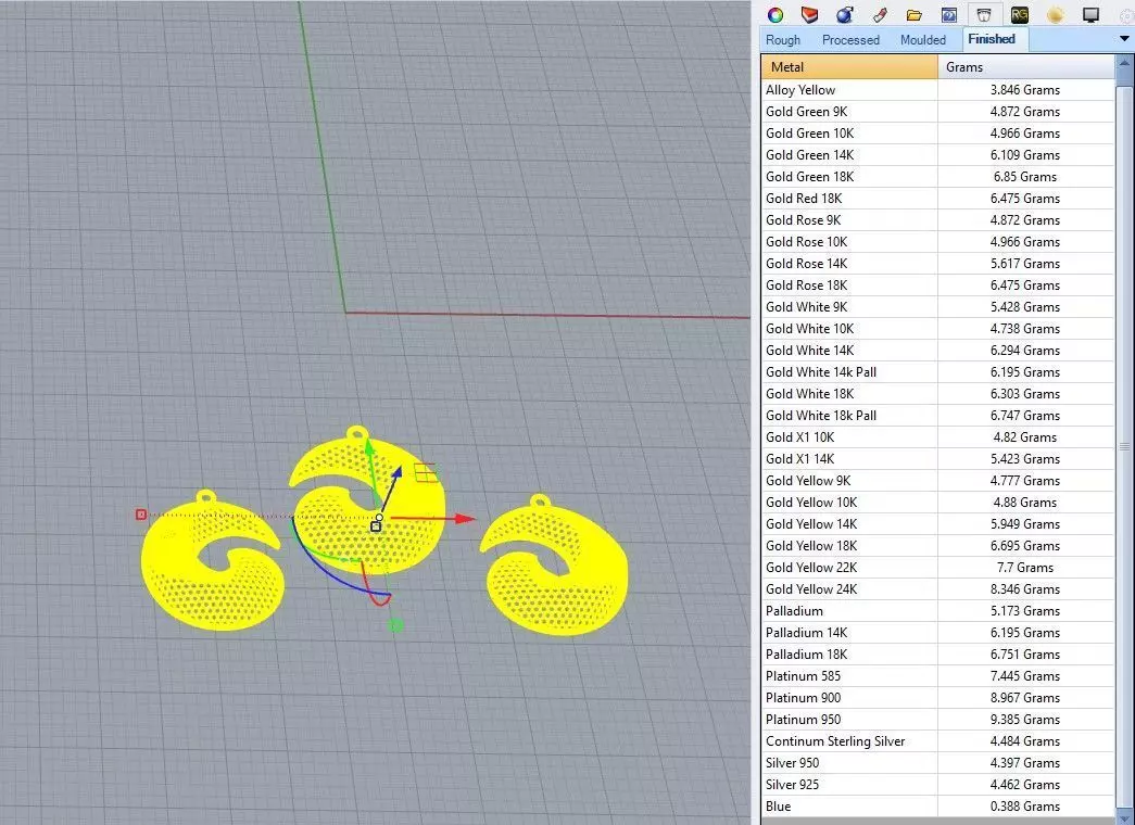Necklace and earrings set 3D print model_8