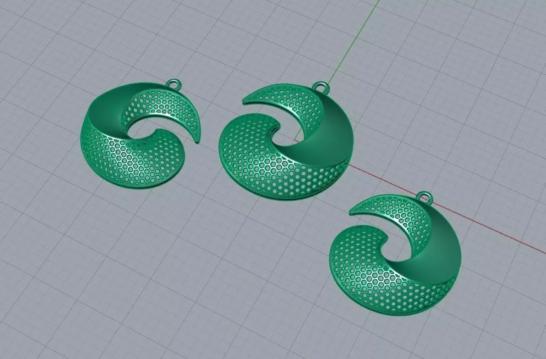 Necklace and earrings set 3D print model_6