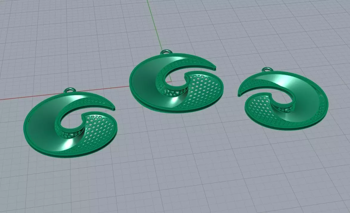 Necklace and earrings set 3D print model_7