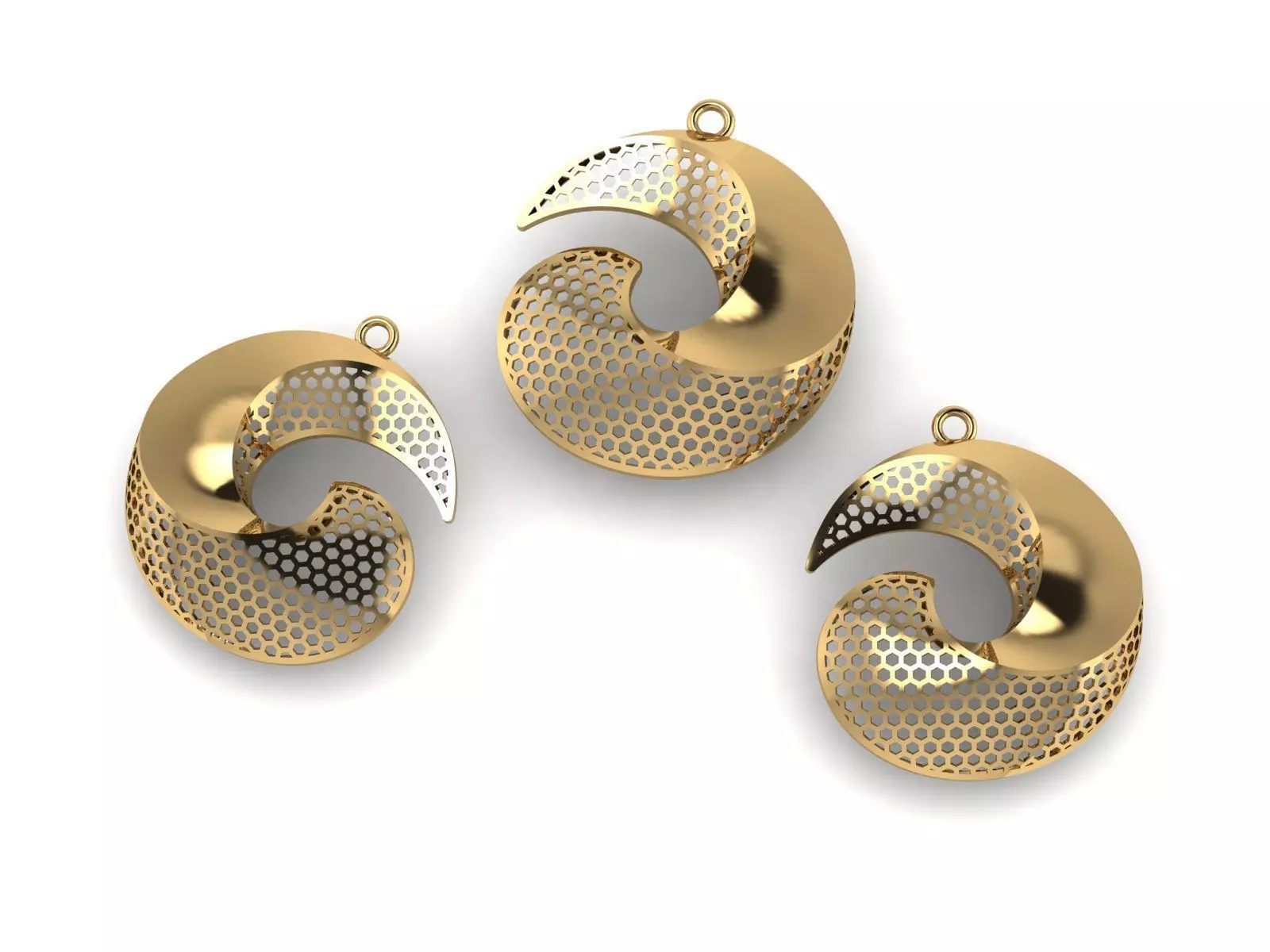 Necklace and earrings set 3D print model_0