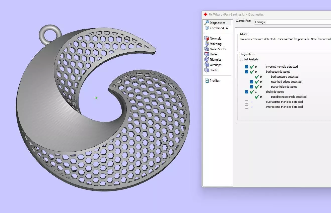 Necklace and earrings set 3D print model_2
