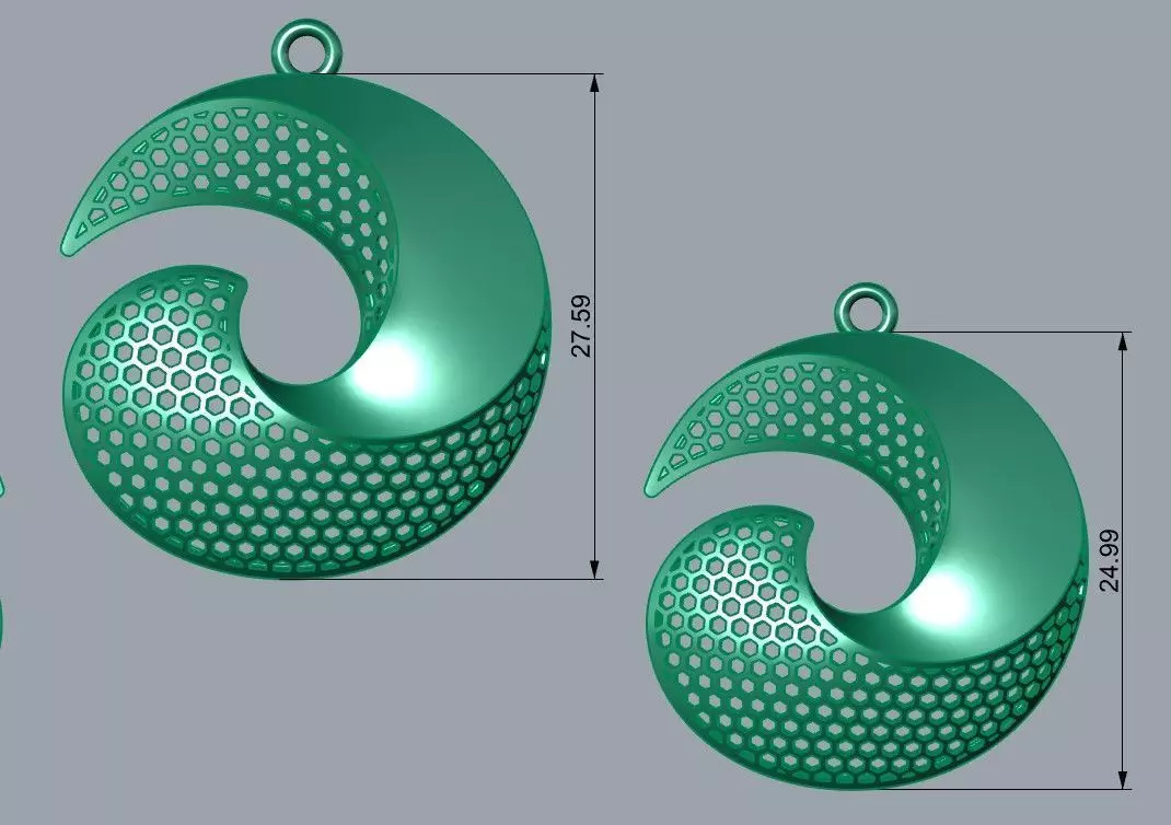 Necklace and earrings set 3D print model_1