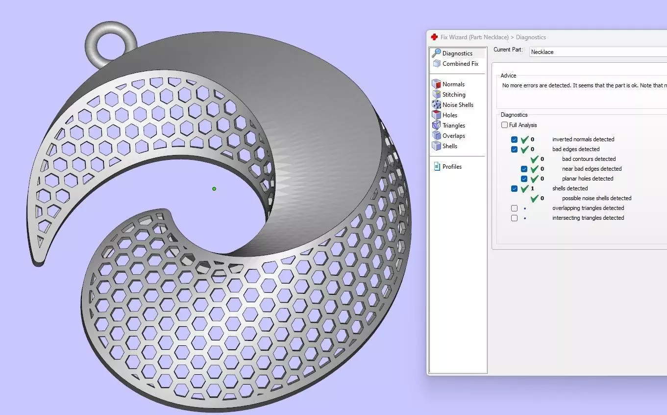 Necklace and earrings set 3D print model_4