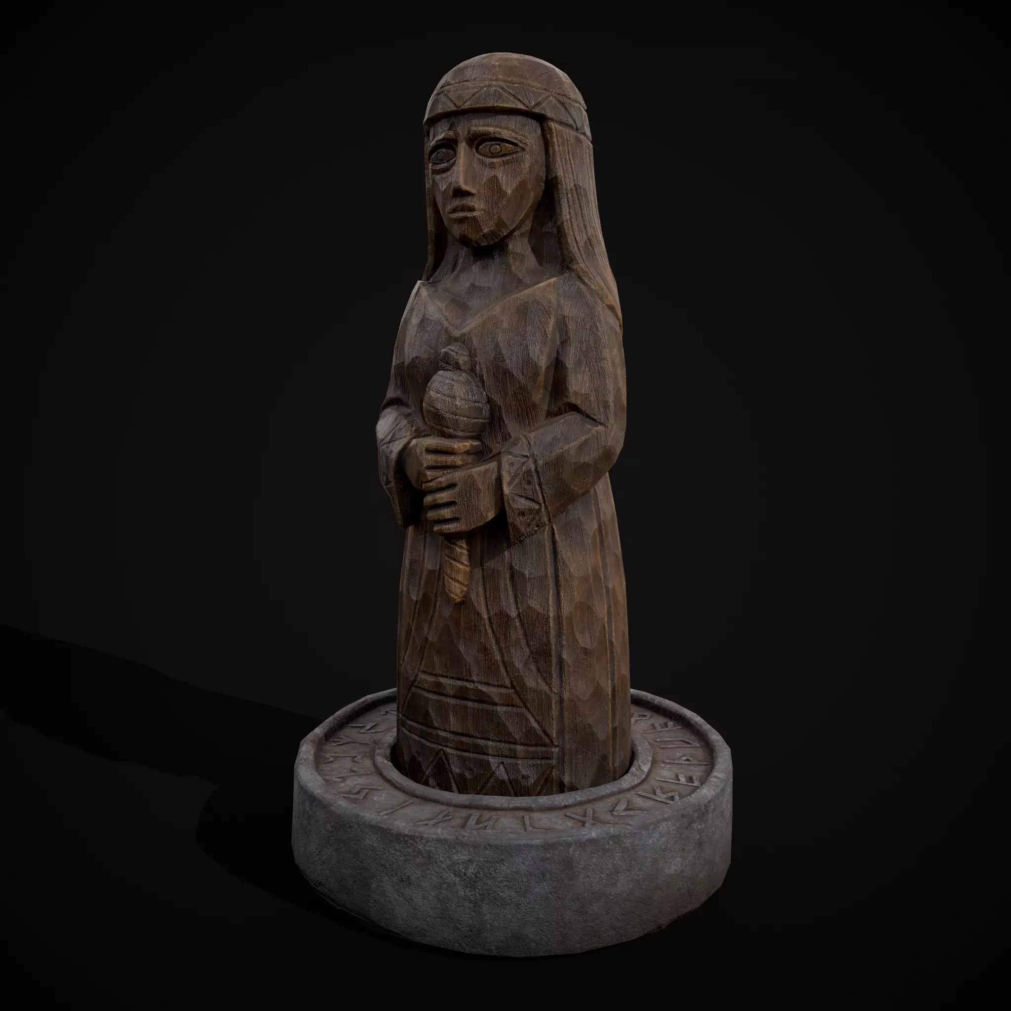 Slavic Gods Figurine Mokosh Low-poly 3D model_9