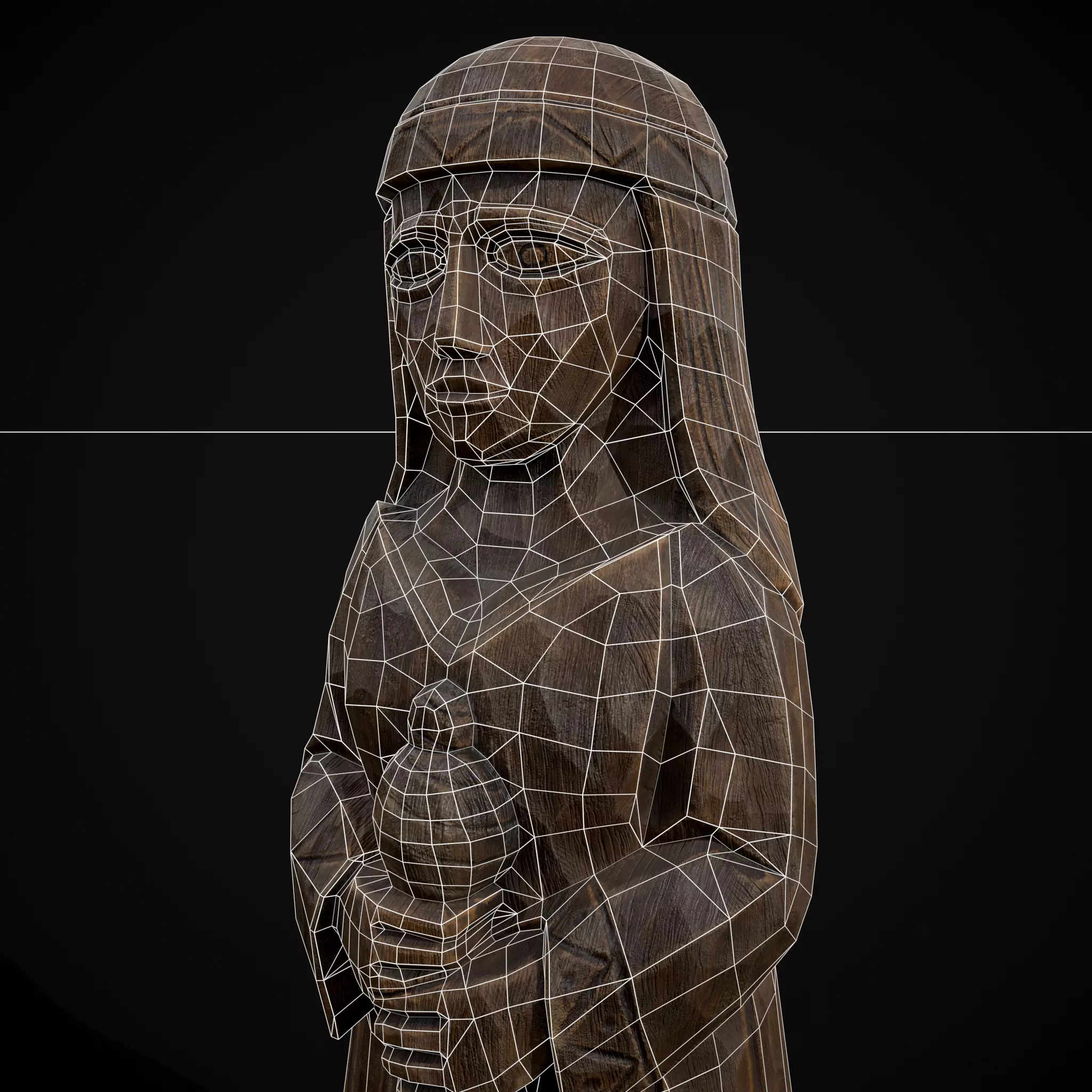 Slavic Gods Figurine Mokosh Low-poly 3D model_12