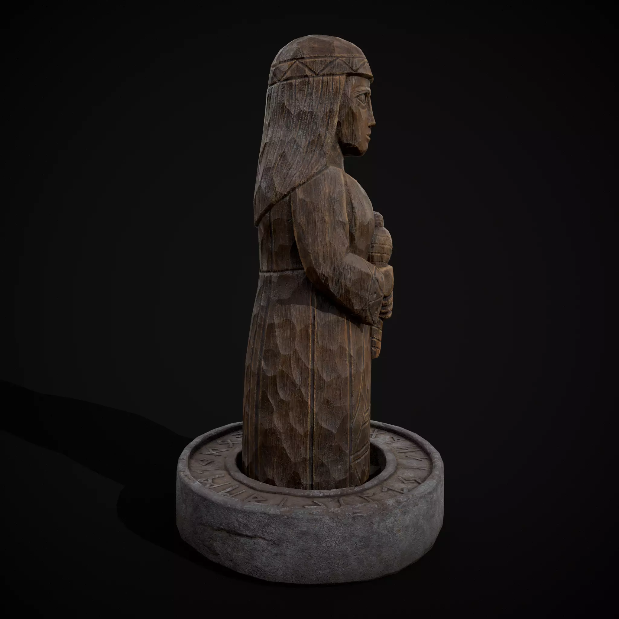 Slavic Gods Figurine Mokosh Low-poly 3D model_3