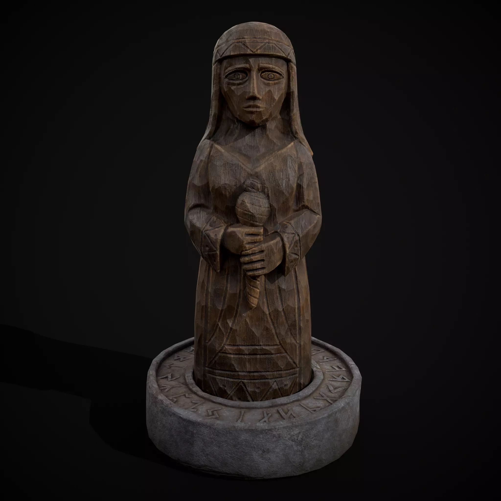 Slavic Gods Figurine Mokosh Low-poly 3D model_19