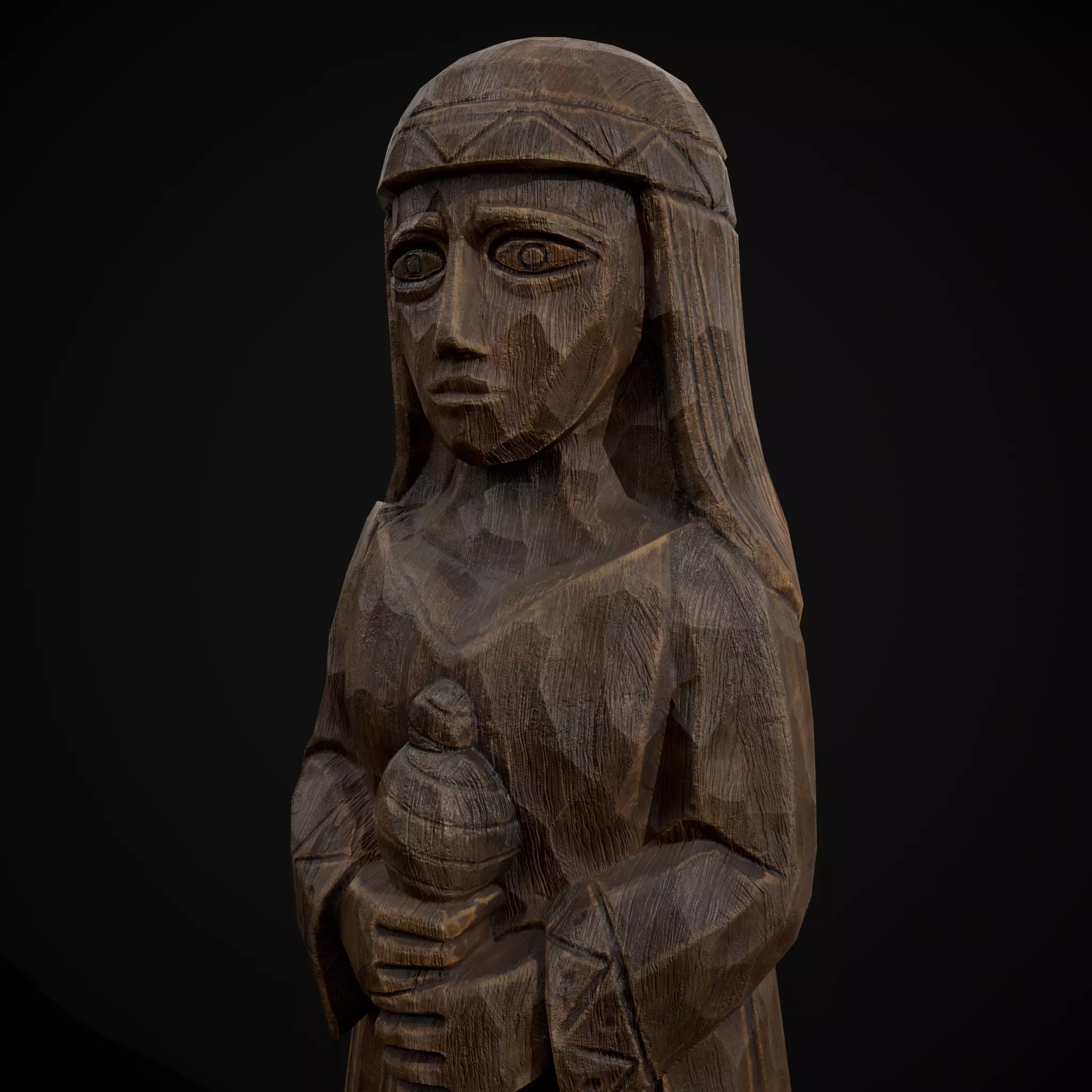 Slavic Gods Figurine Mokosh Low-poly 3D model_11