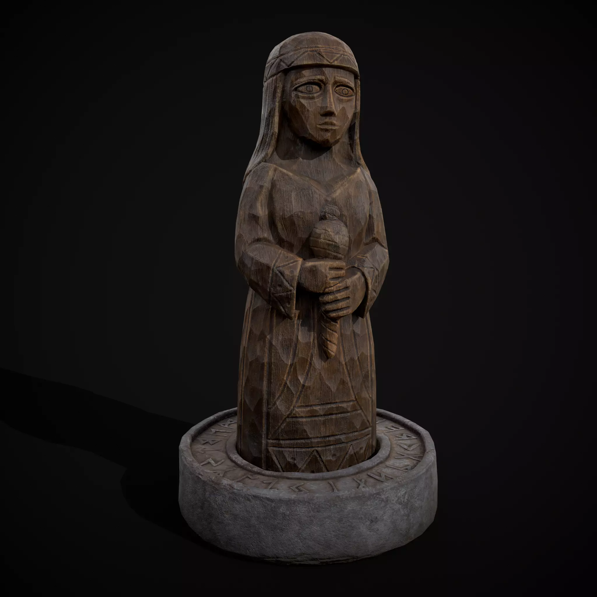 Slavic Gods Figurine Mokosh Low-poly 3D model_0