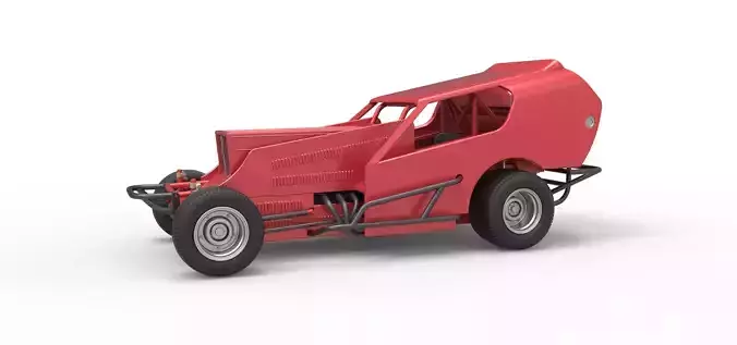 Vintage Dirt Modified stock car Version 4 Scale 1 to 25