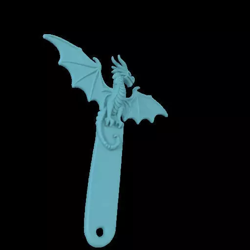 Dragon Shaped Bookmark 3D print model_4