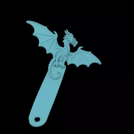 Dragon Shaped Bookmark 3D print model_2