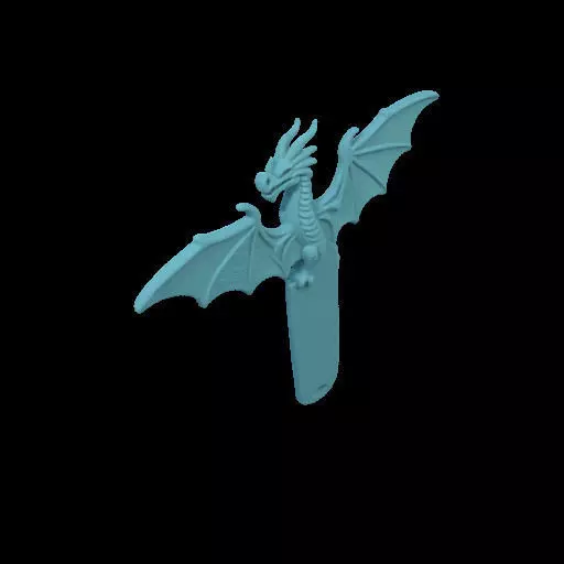 Dragon Shaped Bookmark 3D print model_19