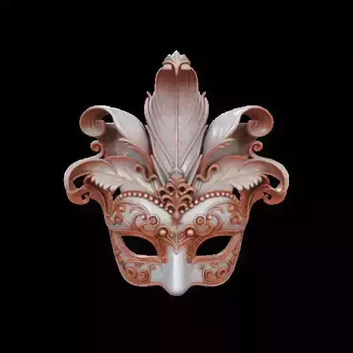 2052  Venetian Carnival Mask  Color 3D Model   magic