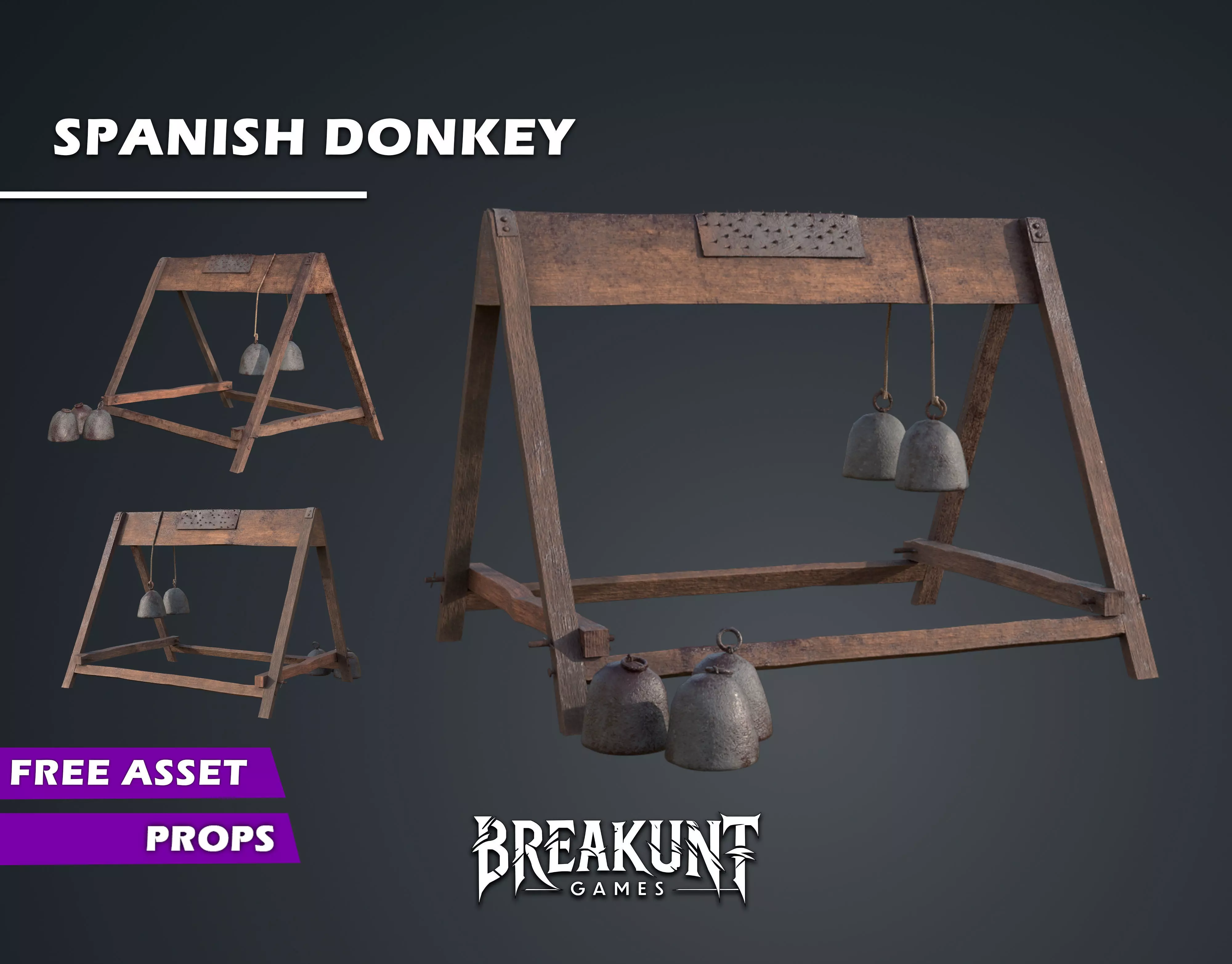 Spanish Donkey - Free asset Free low-poly 3D model