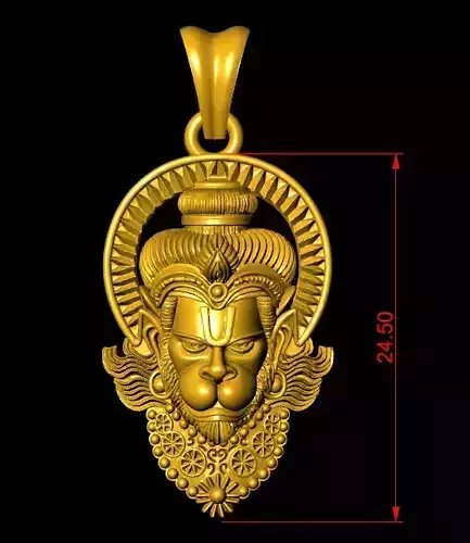 Hanuman Ji Pendant 3D Model