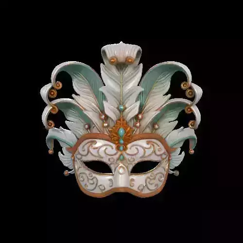 2053  Venetian Carnival Mask  Color 3D Model   magic