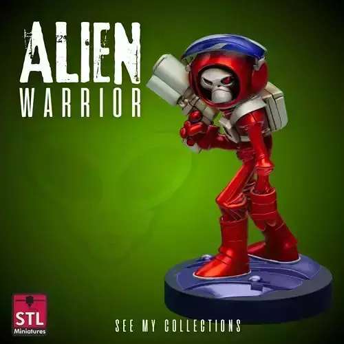 Alien Warrior STL Sci-Fi Soldier Figure