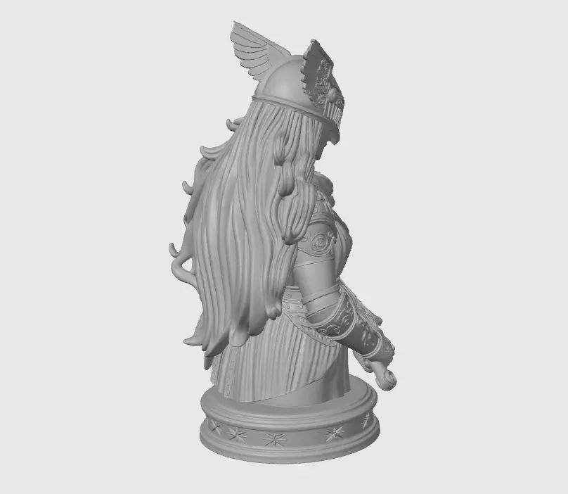 Malenia Bust - Elden Ring Inspired Warrior Sculpture STL 3D print model_4