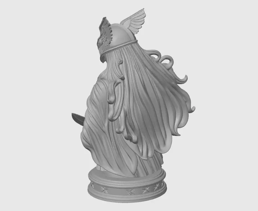 Malenia Bust - Elden Ring Inspired Warrior Sculpture STL 3D print model_5