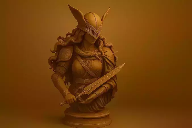 Malenia Bust - Elden Ring Inspired Warrior Sculpture STL