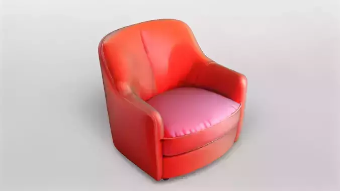 Modern Comfortable Armchair with Soft Cushion 3D model