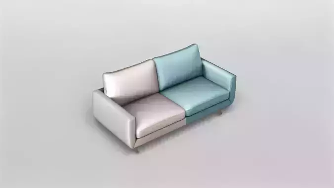 Modern Two-Tone Upholstered Sofa with Gold Legs