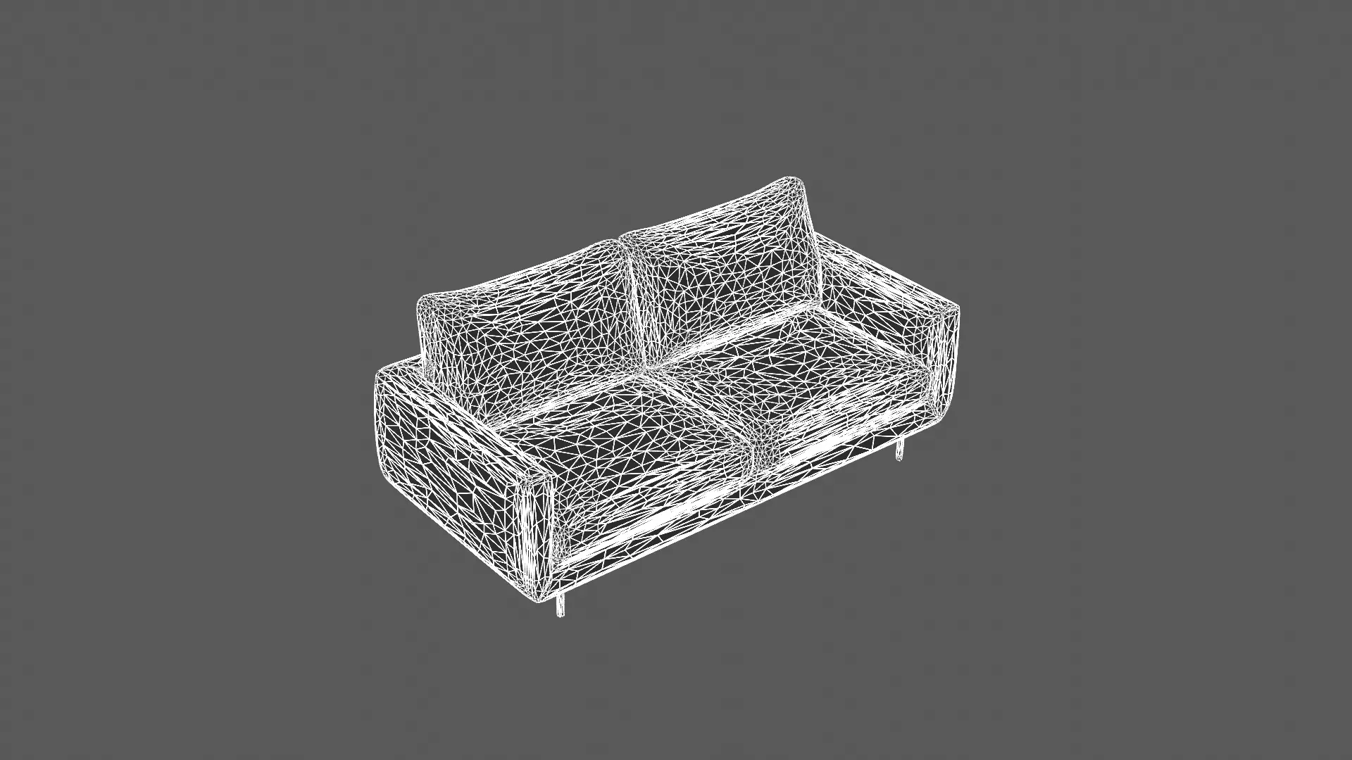 Modern Two-Tone Upholstered Sofa with Gold Legs 3D model_5
