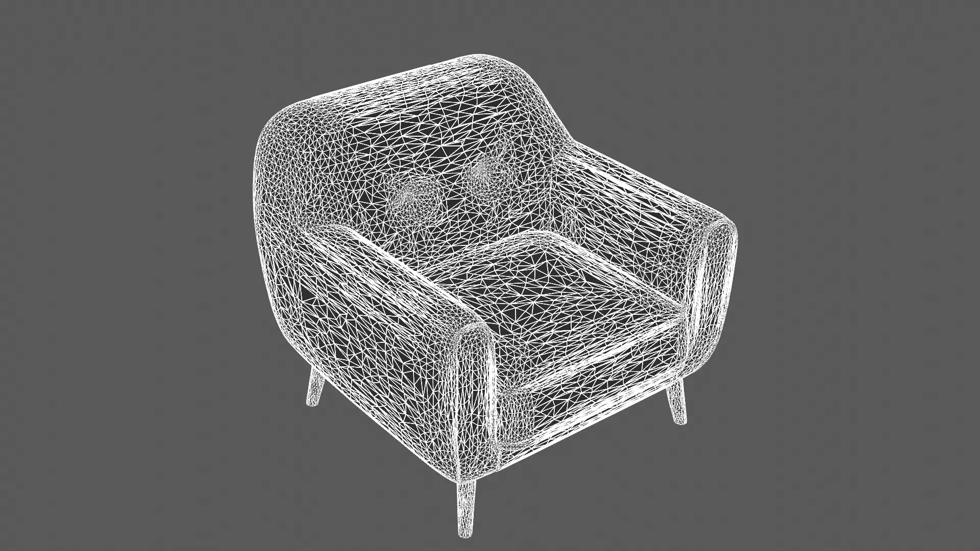 Modern Yellow and Green Armchair 3D Model 3D model_5