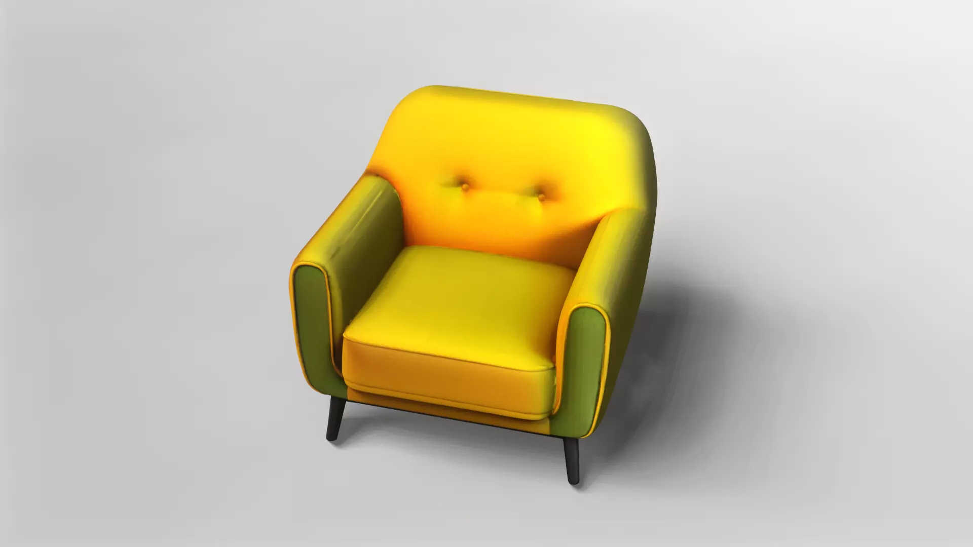 Modern Yellow and Green Armchair 3D Model 3D model_1