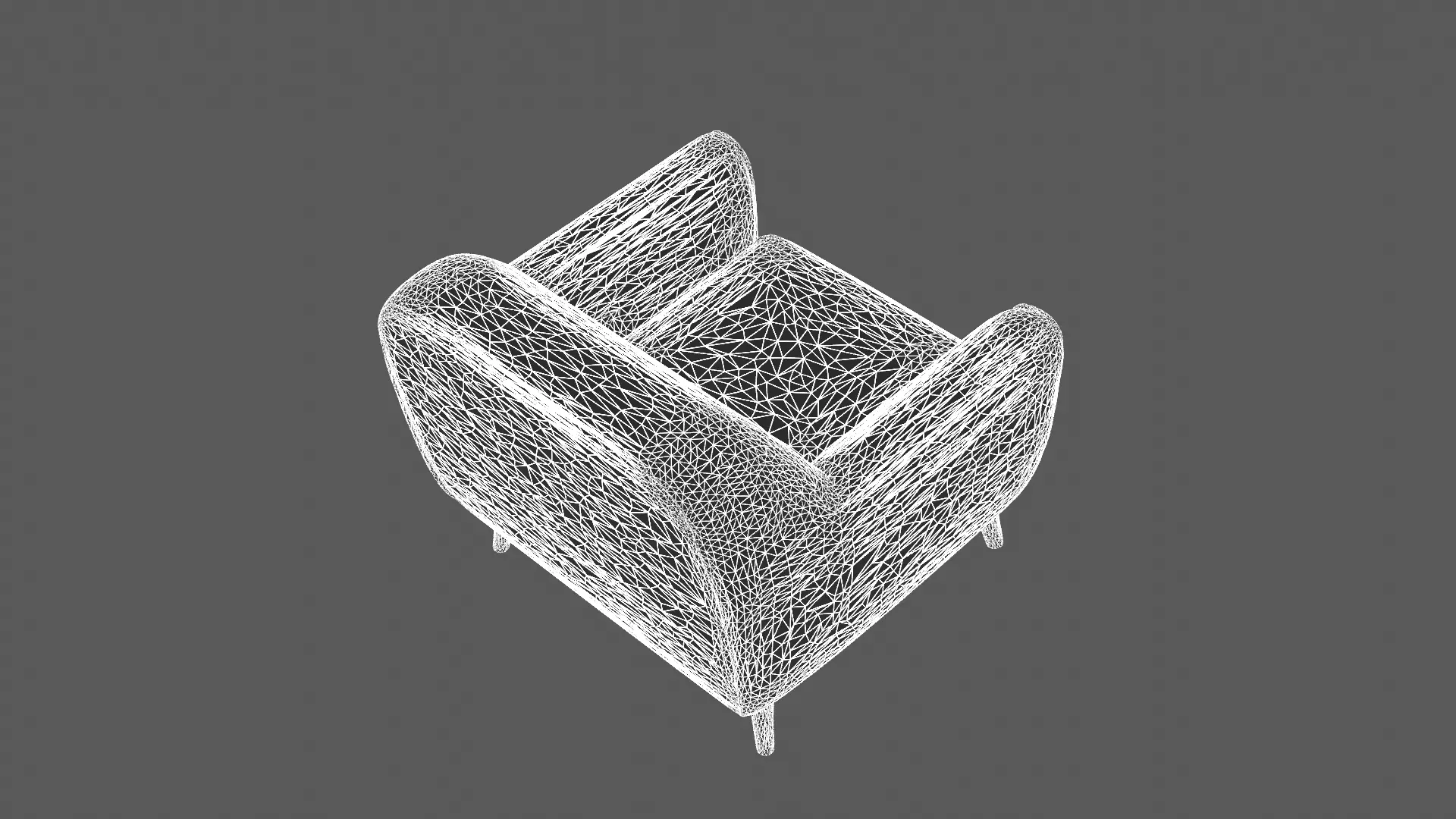 Modern Yellow and Green Armchair 3D Model 3D model_9