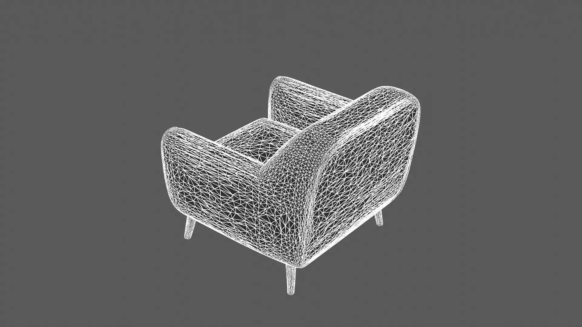 Modern Yellow and Green Armchair 3D Model 3D model_8