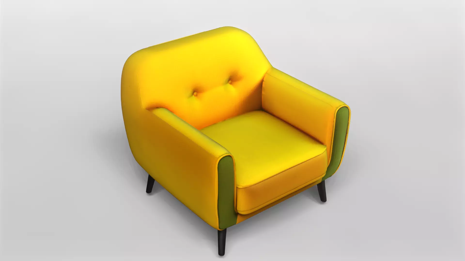Modern Yellow and Green Armchair 3D Model 3D model_0