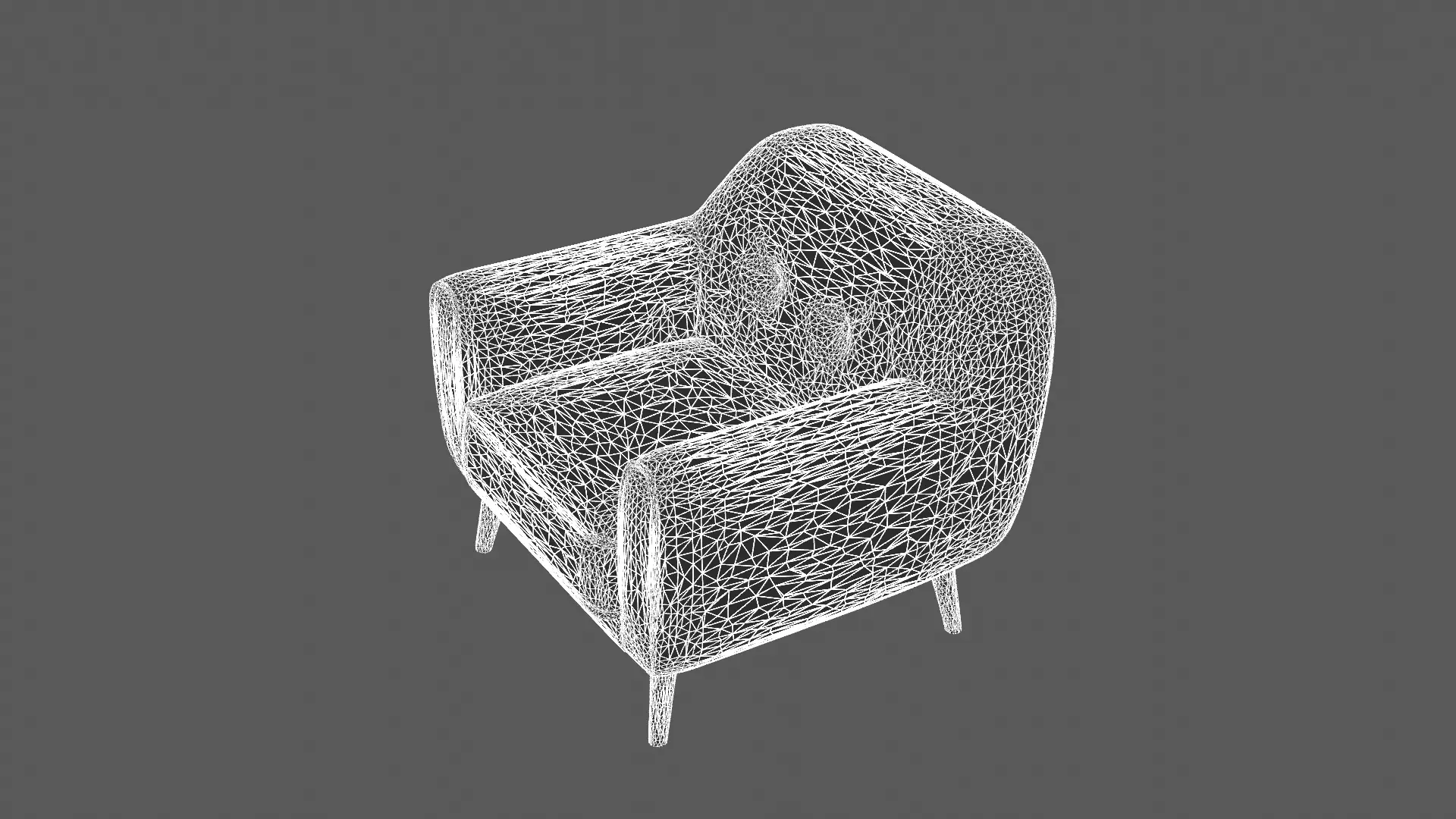 Modern Yellow and Green Armchair 3D Model 3D model_7