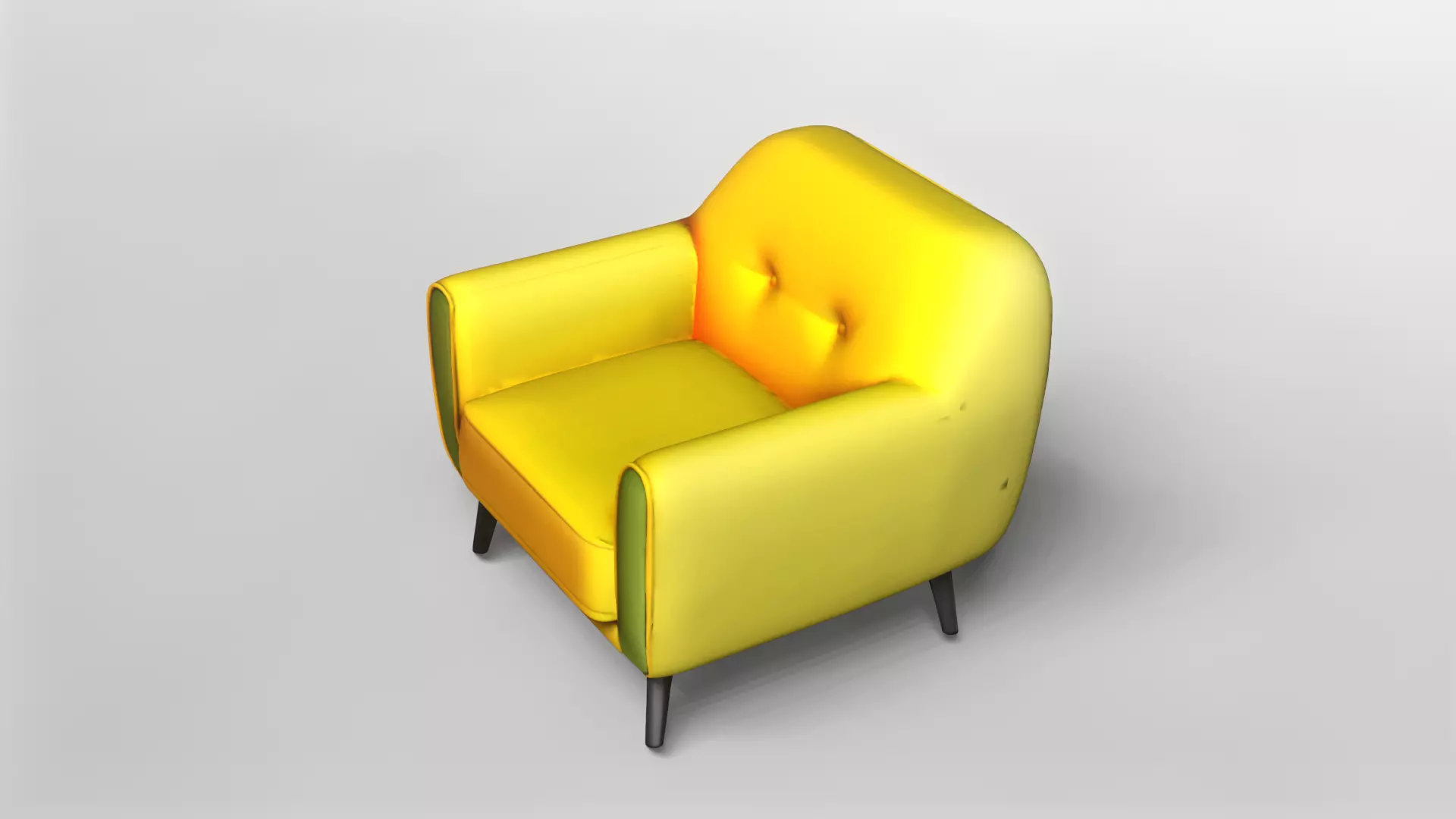 Modern Yellow and Green Armchair 3D Model 3D model_2