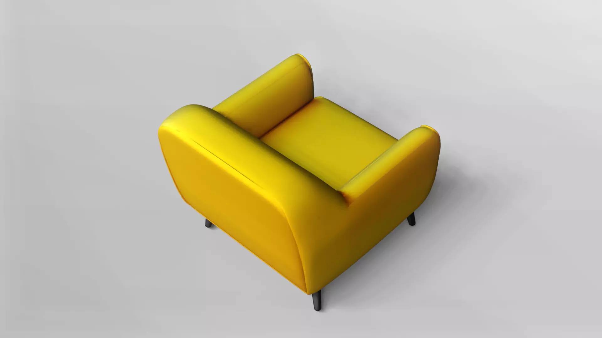 Modern Yellow and Green Armchair 3D Model 3D model_4