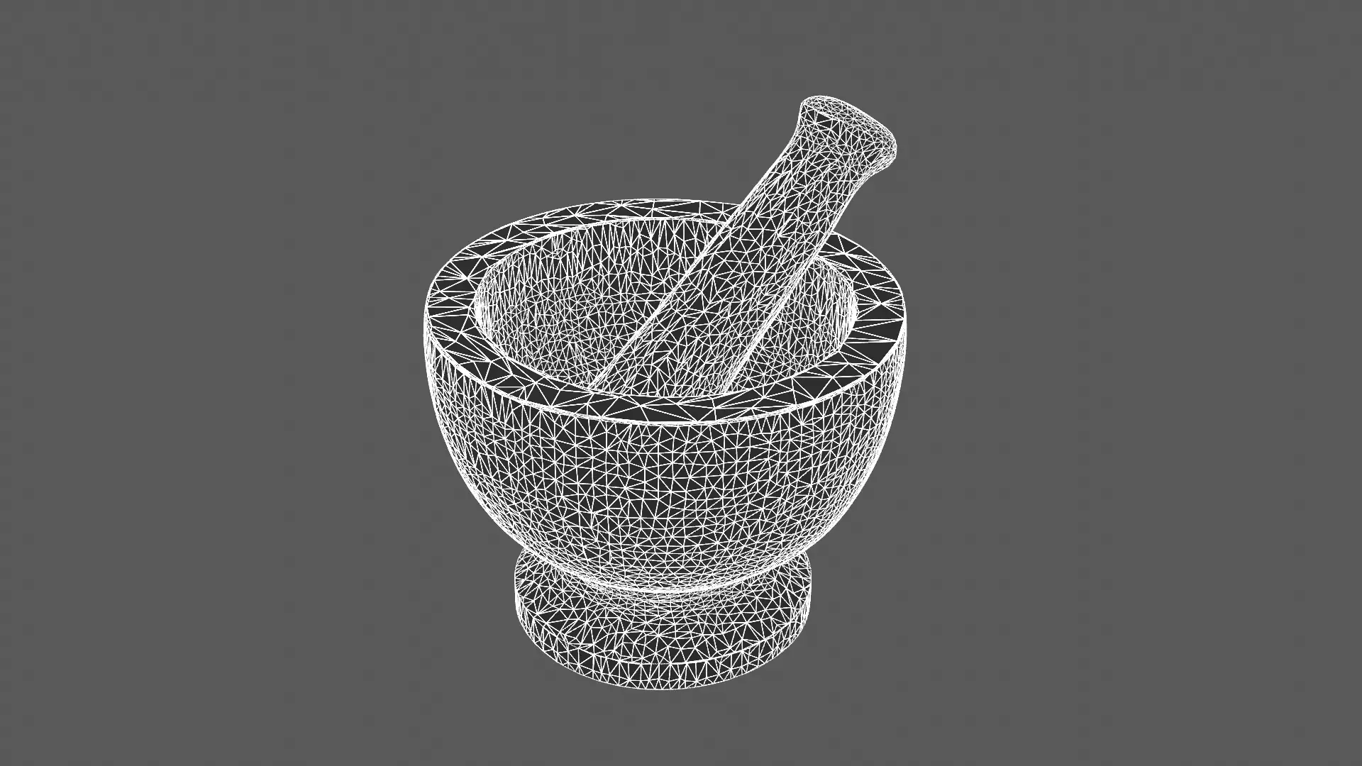 Realistic Black Marble Mortar and Pestle 3D Model 3D model_5