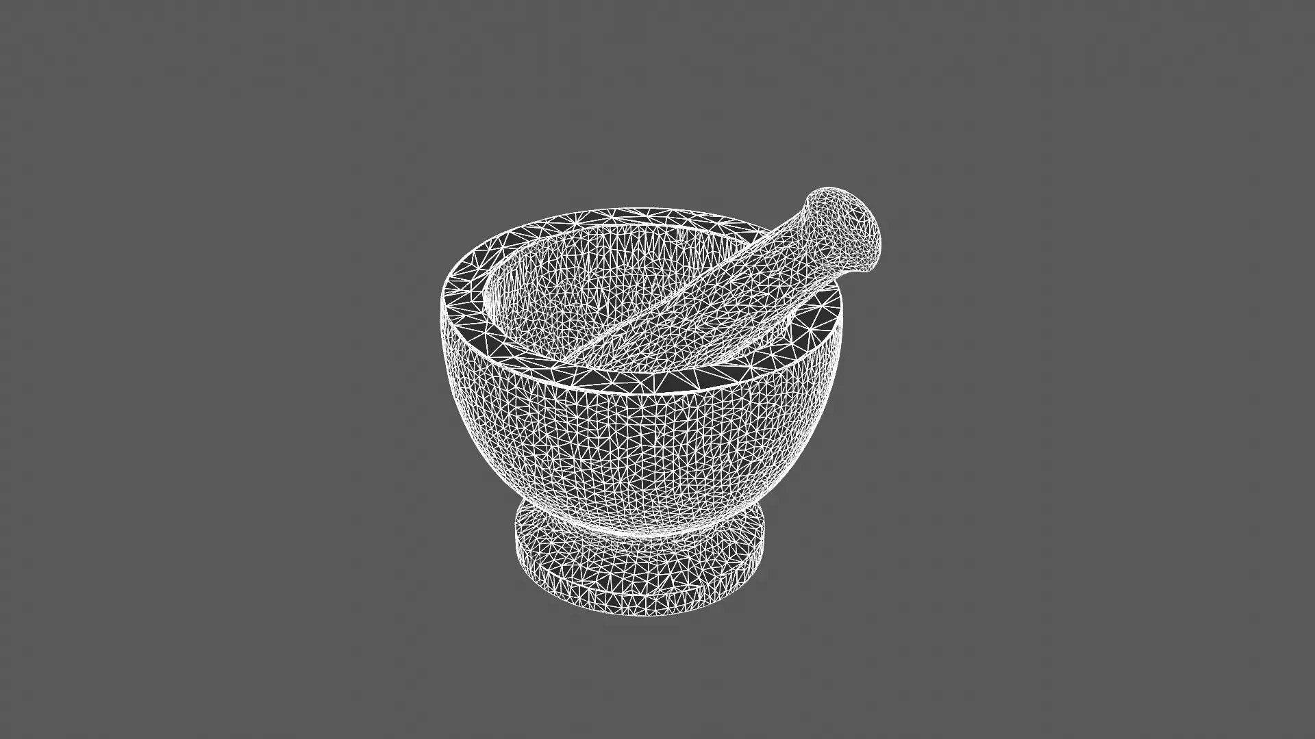 Realistic Black Marble Mortar and Pestle 3D Model 3D model_6