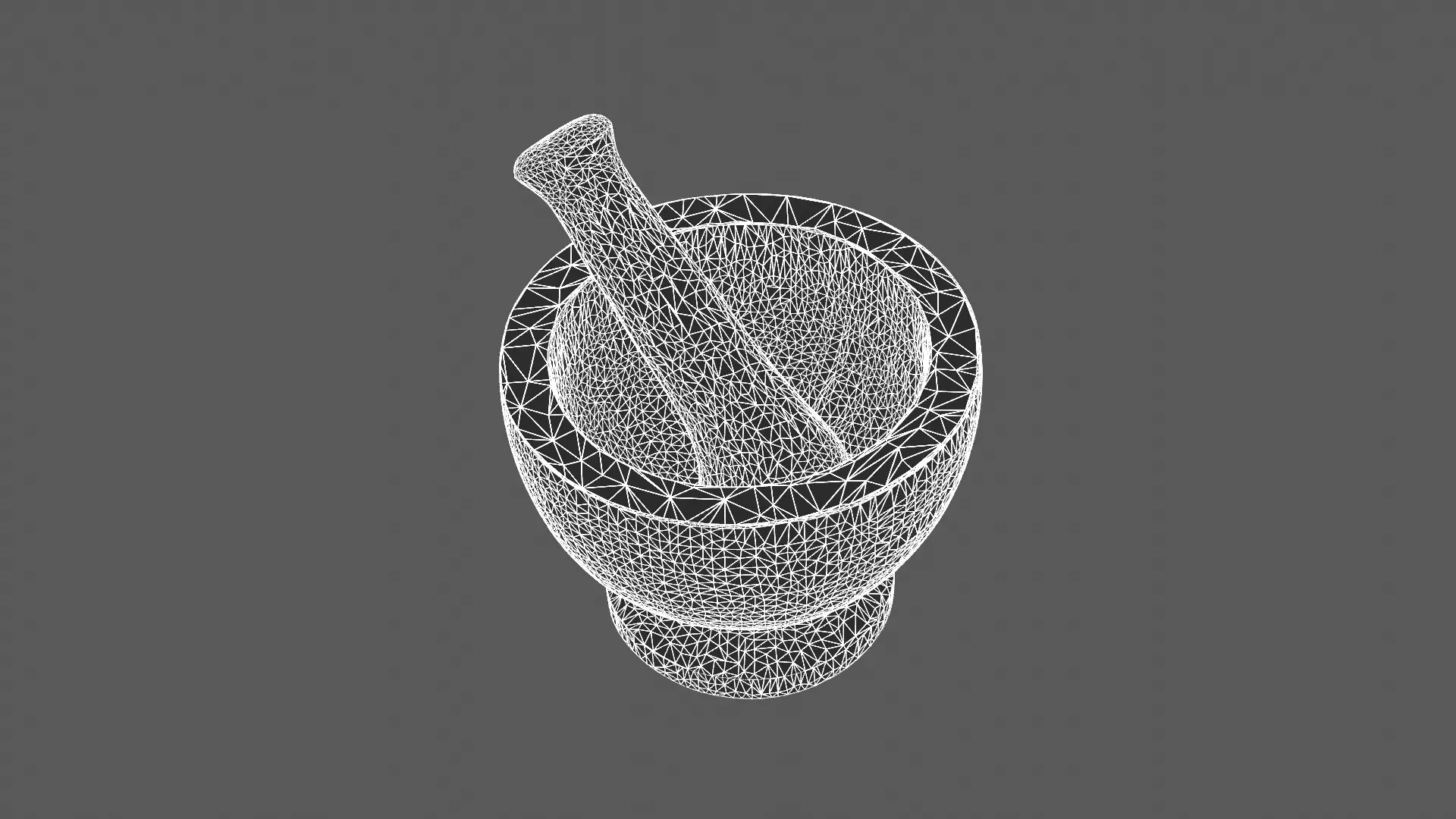 Realistic Black Marble Mortar and Pestle 3D Model 3D model_9