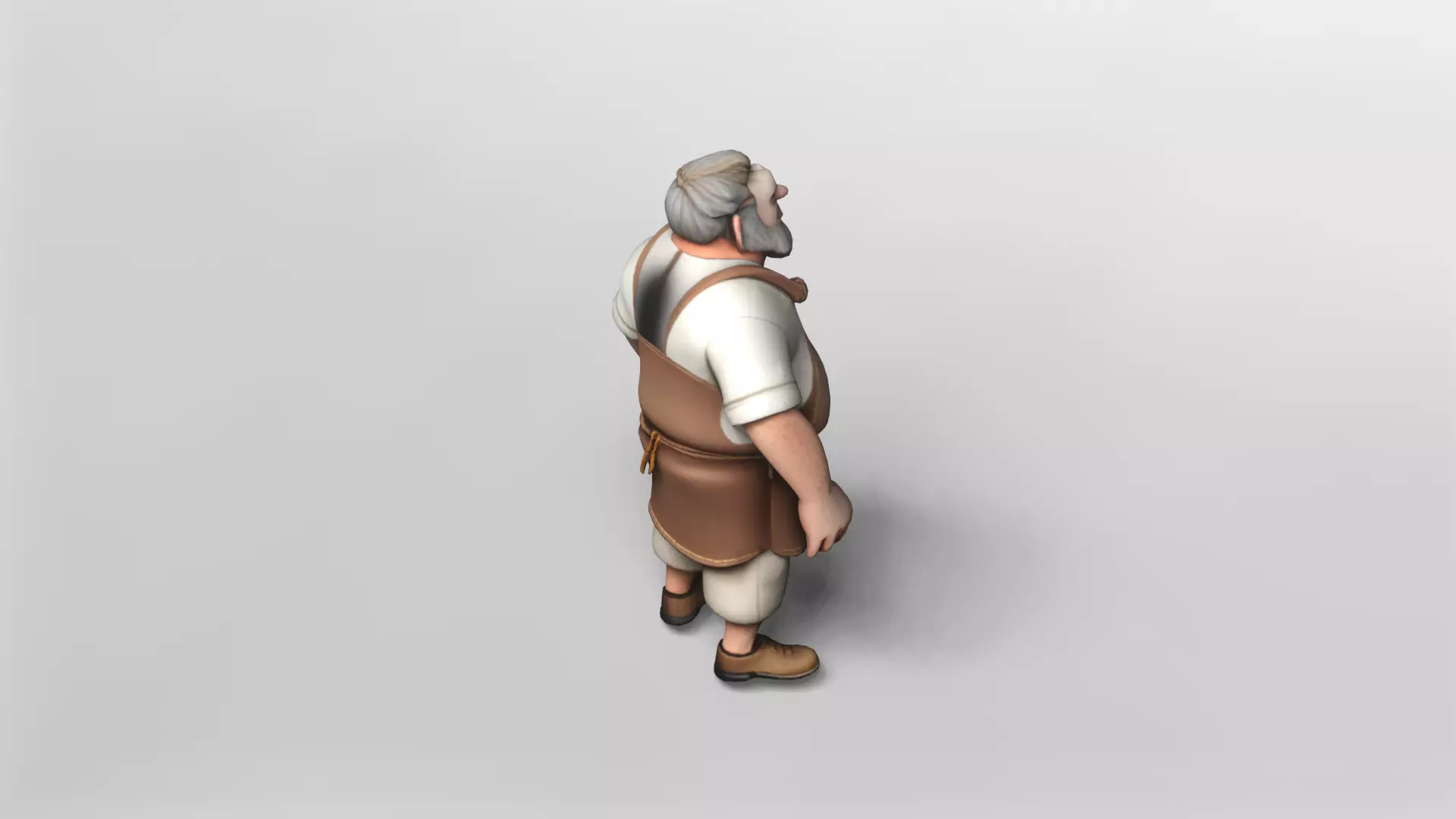 Stylized Elderly Craftsman Character 3D Model 3D model_2