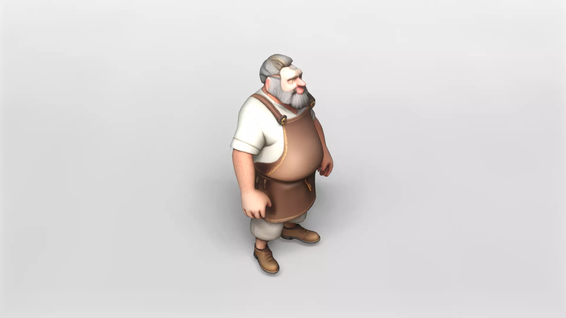 Stylized Elderly Craftsman Character 3D Model 3D model_3