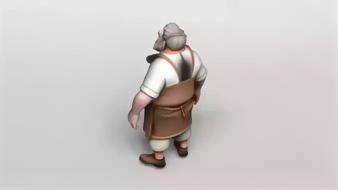 Stylized Elderly Craftsman Character 3D Model