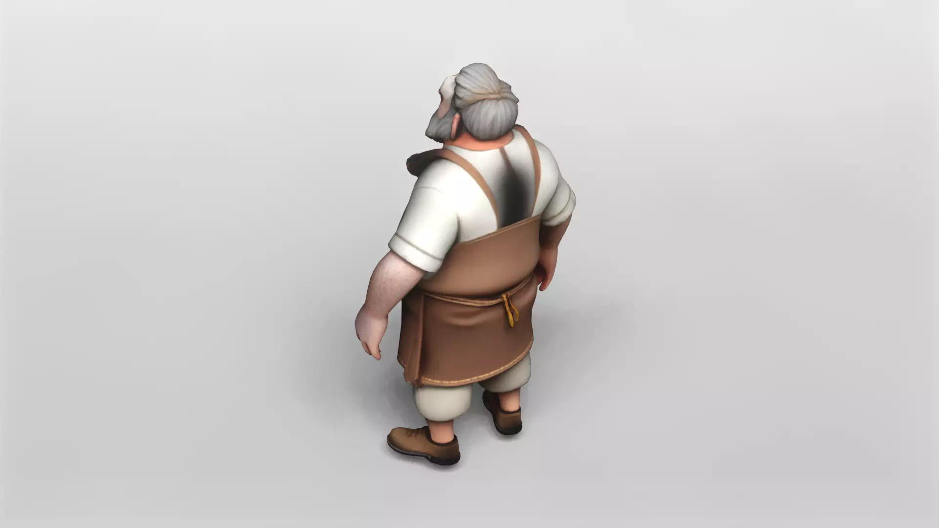 Stylized Elderly Craftsman Character 3D Model 3D model_0