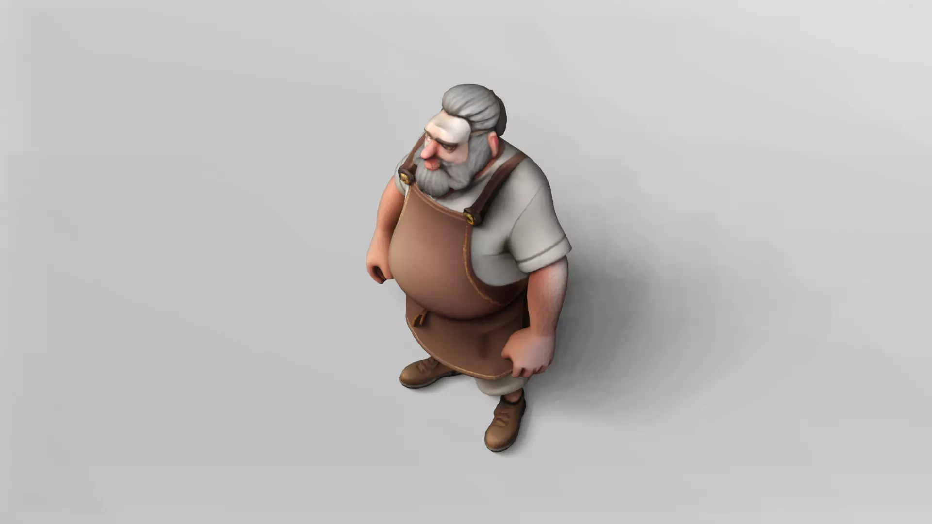 Stylized Elderly Craftsman Character 3D Model 3D model_4