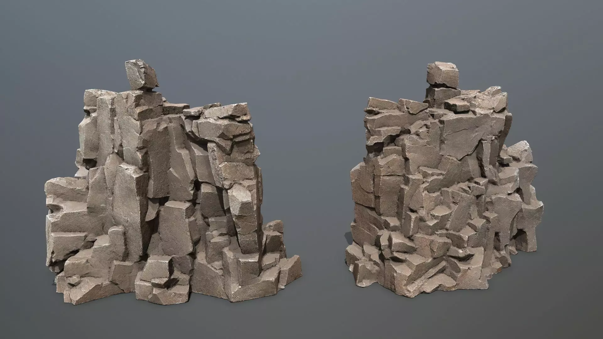 Egyptian rocks Set Low-poly 3D model_16
