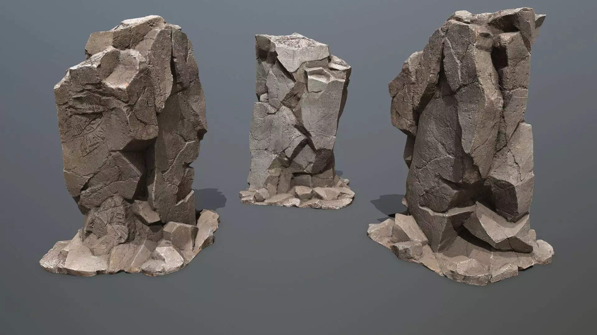 Egyptian rocks Set Low-poly 3D model_4
